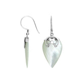 AE-1118-MOP Sterling Silver Fancy Shape Earring With Mother Of Pearl Jewelry Bali Designs Inc